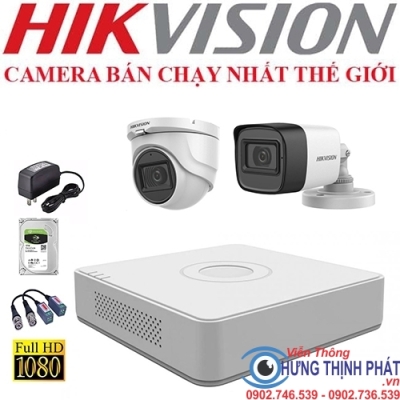 TRỌN BỘ 2 CAMERA QUAN SÁT HIKVISON 2.0 MPX CÓ ÂM THANH